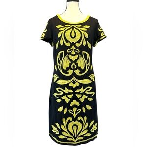 INC International Concepts Black and Yellow Sheath Mini Dress